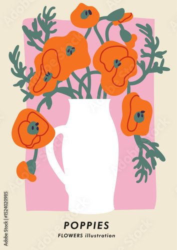 Hand-drawn vector illustrations of flowers