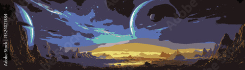 Alien planet pixel art