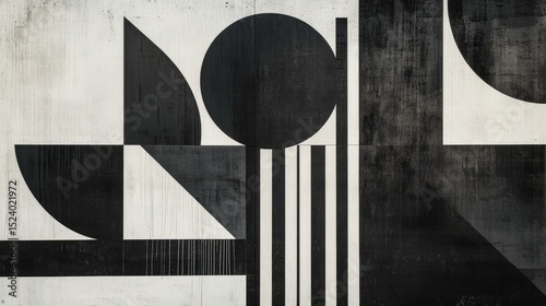 Abstract Geometric Black and White Wall Art