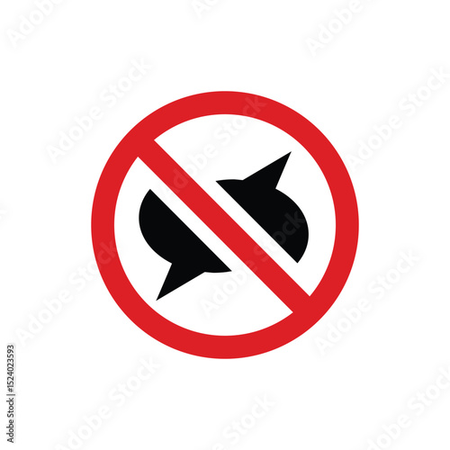 no communication sign vector design, don't talk	