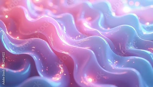 Abstract Wave Pattern with Sparkling Highlights in Pink and Blue Tones