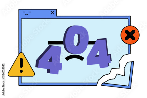  Internet network warning 404 Error Page or File not found for web page