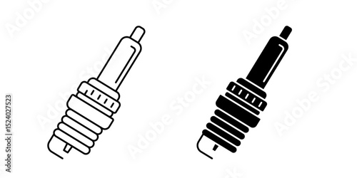 spark plug icon white on background