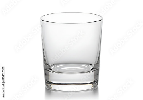 Empty glass tumbler isolated on white background