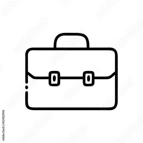 Simple outline of a briefcase representing professionalism and business activities.