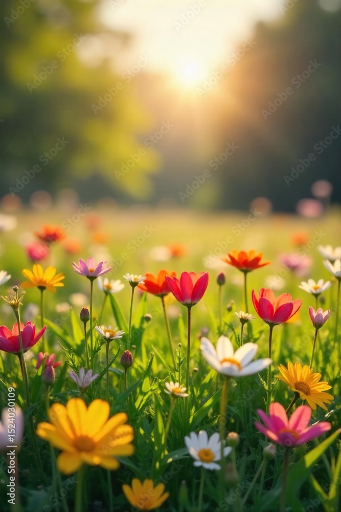 Vibrant wildflowers explode with color in a lush meadow bathed in the warm glow of spring sunshine Perfect for nature, spring, and environmental themes , meadow, purple Vibrant wildflowers explode with color in a lush meadow bathed in the warm glow of spring sunshine Perfect for nature, spring, and environmental themes , meadow, purple