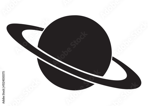 planet saturn logo silhouette vector, saturn logo icon silhouette, simple silhouette vector of planet saturn logo, saturn planet logo silhouette vector illustration on white background