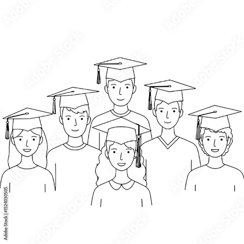 group of happy graduates wearing caps and gowns celebrating their achievement in a joyful atmosphere