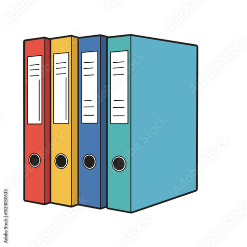 collection of colorful file folders arranged neatly for organization in an office or study setting