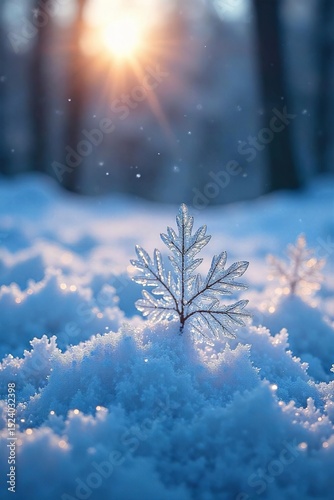 Shimmering ice crystals, frozen droplets reflecting a cold, winter sun, creating a magical sparkle effect Perfect for winter, holiday, or fantasy themes , cold beauty, sparkles, blue