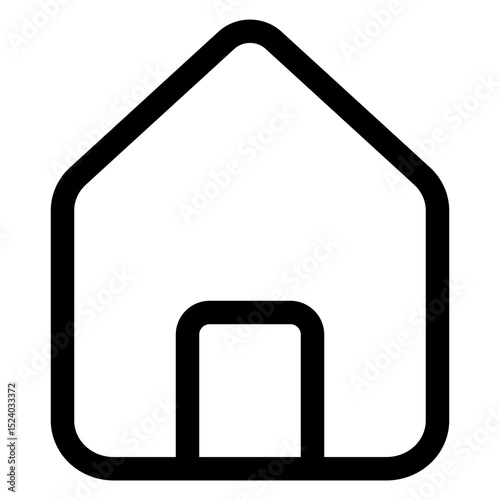 House with a door and a window. The house is black and white. The house is a simple design