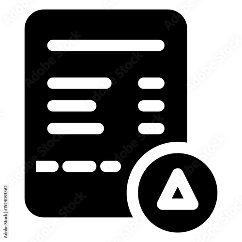 Black and white image of a receipt with a red triangle on it. The triangle is labeled "danger"