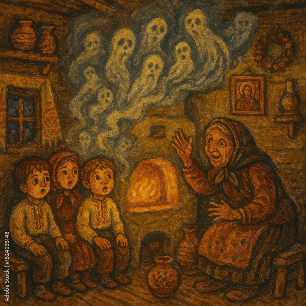 Obraz premium Ukrainian Folklore Tales by the Stove