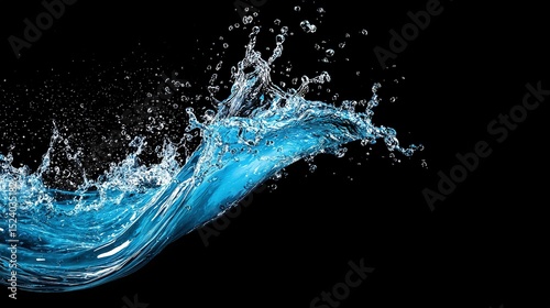   A black background with a splash of water and a splash of water on a black background