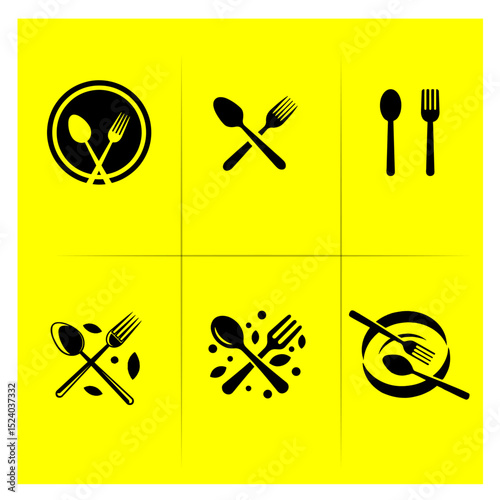 A set spoon and knife icon 1