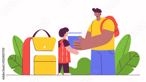 Back to School Prepare to go back to school Vector Roundish Flat