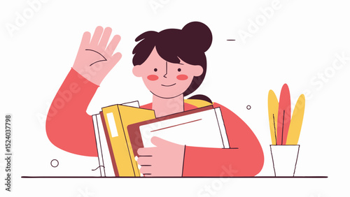 Back to School Prepare to go back to school Vector Roundish Flat