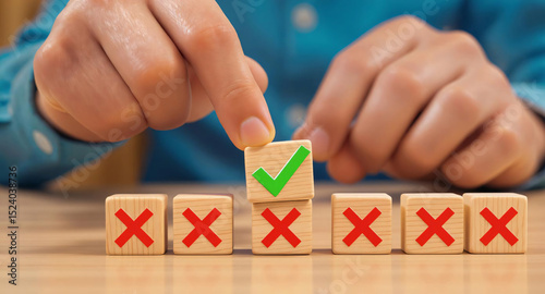 Finding Solution, Right Choice and Success, Problem Solving and Correcting Errors Concept, Improve Outcome: Decision Making & Success photo