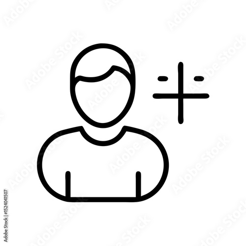 Add New User Person Icon Outline
