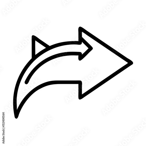 Line-style share icon with a curved arrow pointing right, used in digital interfaces and social media for sharing actions.

