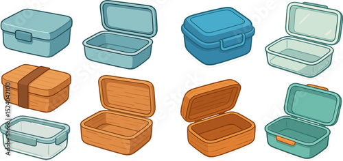 Explore a colorful collection of lunch boxes and storage containers, showcasing various designs, materials, and styles. Perfect for food storage and meal prep ideas.