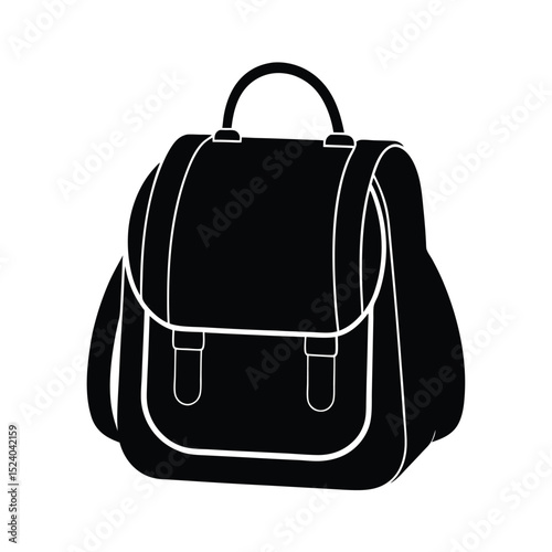 Student school bag vector silhouette   photo