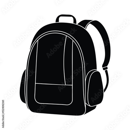 School backpack vector silhouette   photo