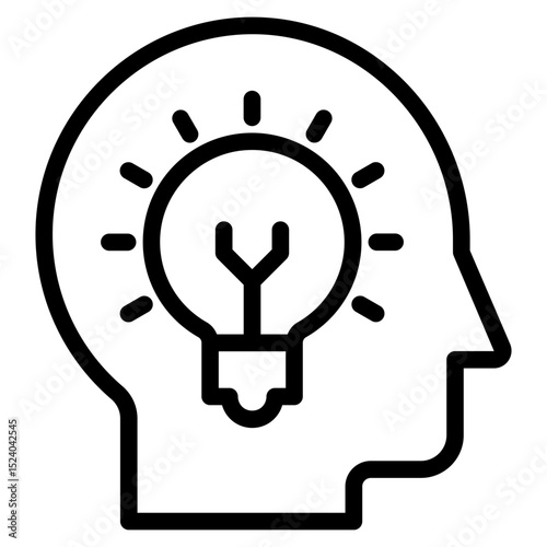 Head idea icon in vector illustration