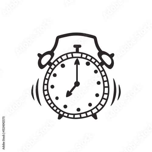 Alarm clock icon Clip art Cartoon, isolated on white background.