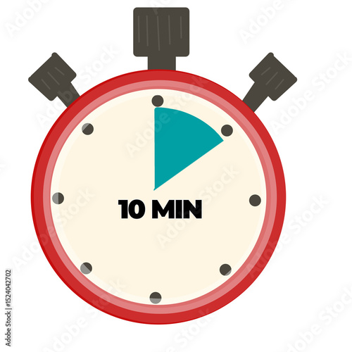 Stopwatch Display. 10 Minute Timer. Accurate Time Track with transparent background clipart