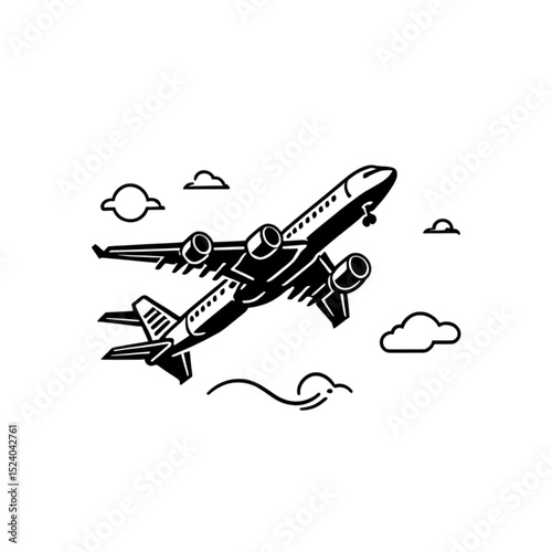 雲の上を飛ぶ旅客機｜Airplane Flying Over Clouds
