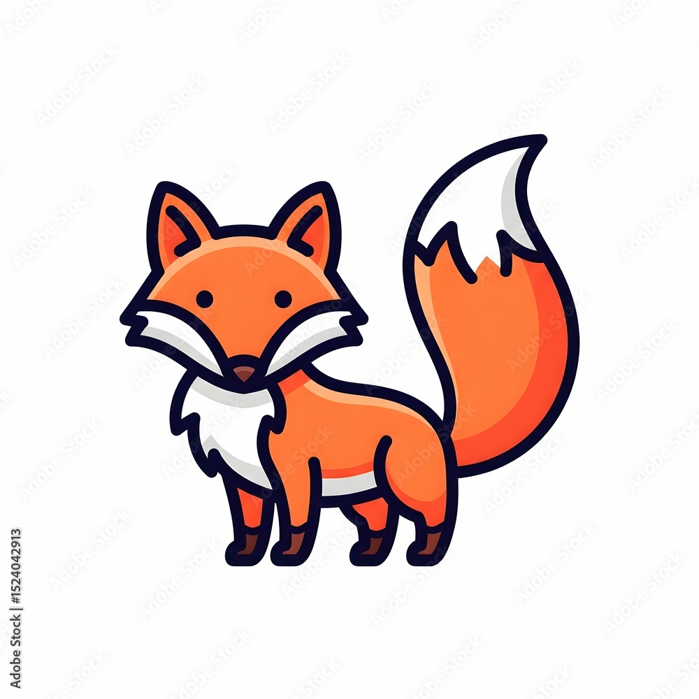 Obraz premium Cute Cartoon Fox