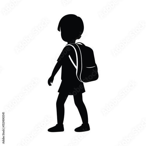Kids back to school vector silhouette  