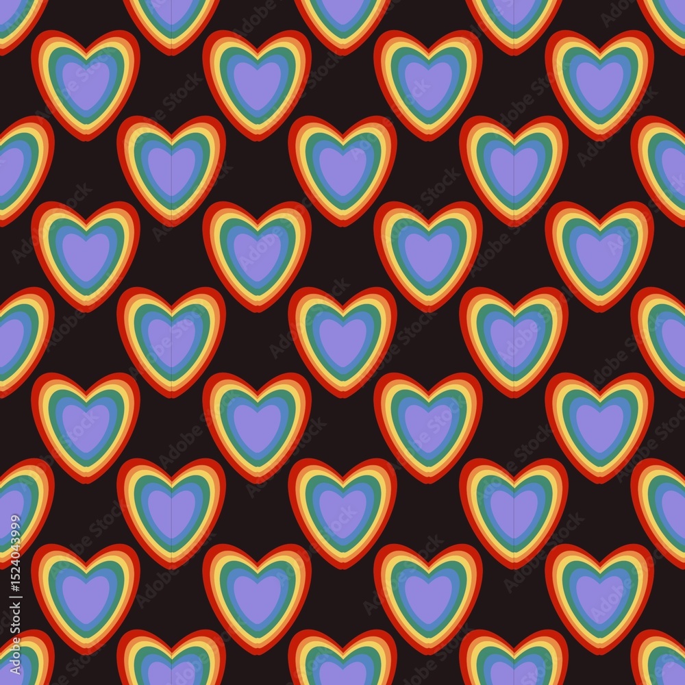 seamless pattern with heart pride month