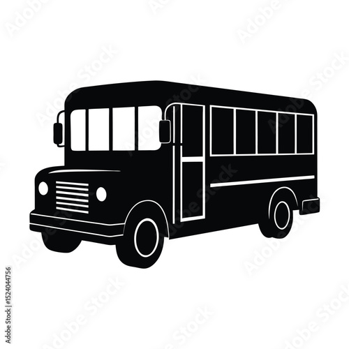 School bus vehicle vector silhouette  