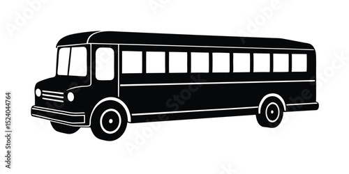School bus side view vector silhouette  