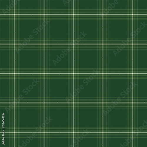 Plaid with twill weave repeat pattern.Tartan check gingham seamless pattern in green.Geometric graphic vector illustration background design for fabric and prints.