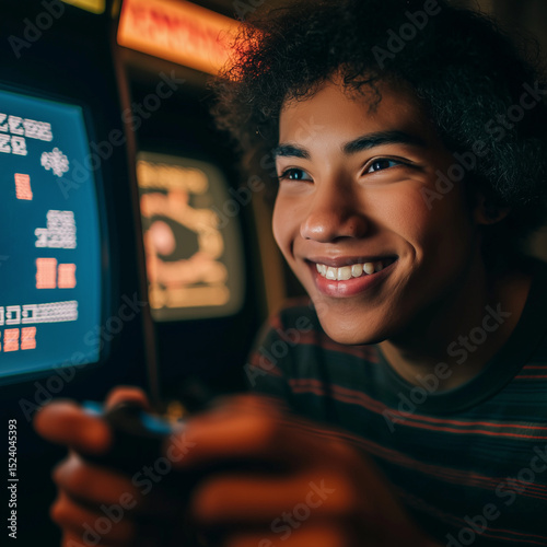 Focused portrait of a youth...