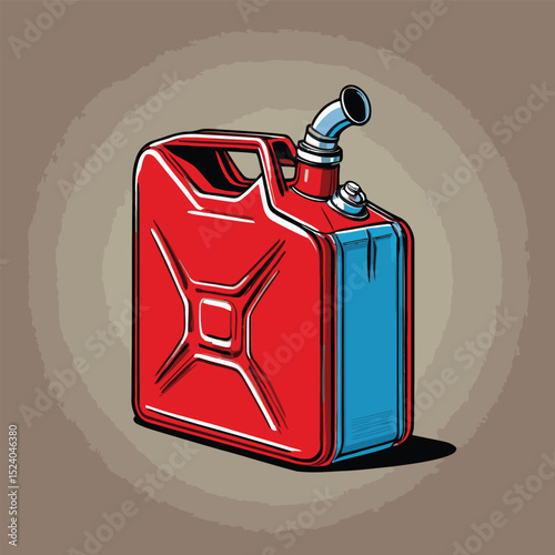 comic style vector petrol can for graphic design purposes