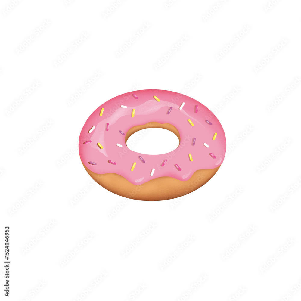 Sweet donut with strawberry icing Sweet donut with strawberry icing