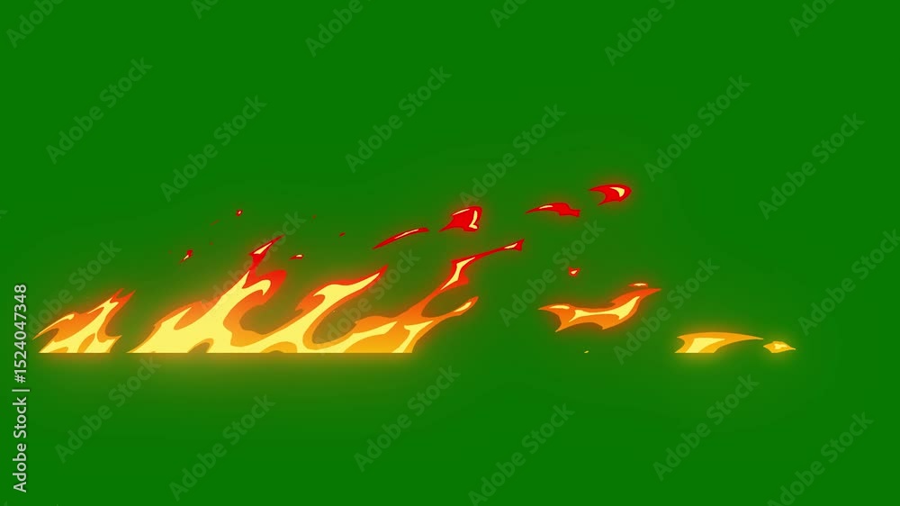 fire flame cartoon green screen 2d background green screen animated chromakey backgrounds expression illustration figure frame depth colorful emotion creative gesture composition scene movement