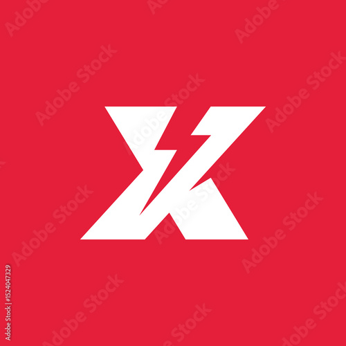 Initial Letter X Lightning Voltage Logo design vector template