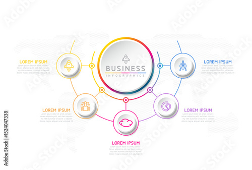 Vector business Presentation Connecting Steps Infographic Template
