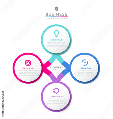 Vector business Presentation Connecting Steps Infographic Template