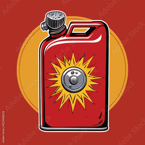comic style vector petrol can for graphic design purposes