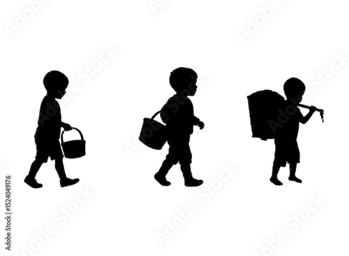 Child labour silhouettes 