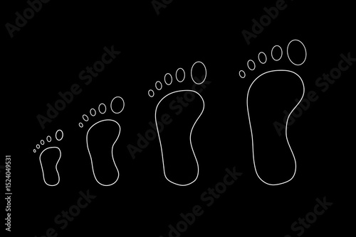 Foot print icon. Bare foot print Black on white feet icon vector , stock vector illustration flat design style