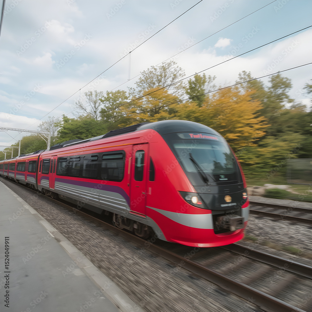 Naklejka premium train on the railway