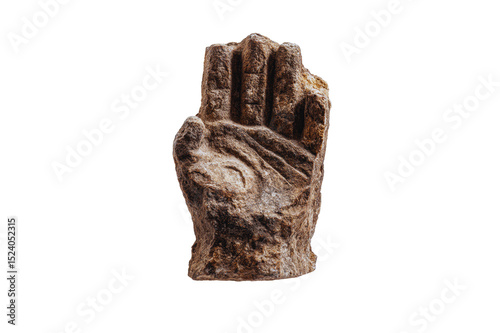 Ancient Stone Carving of a Hand Detailed Closeup Shot Ancient Artifact Historical Relic