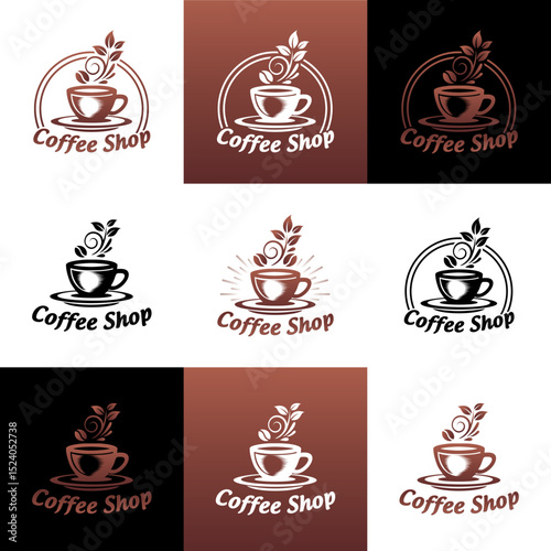 Coffee shop logo simple modern vector illustration design concept.